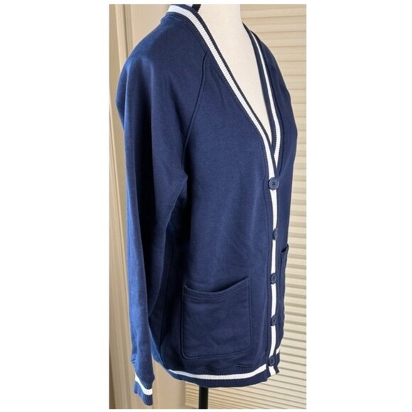 GAP Cardigan Sweater Size XS Preppy Navy Blue Button Down Cotton Blend Women's - Picture 6 of 12